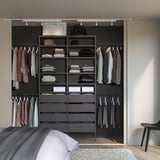 AURDAL Combinación de armario, gris oscuro, 92 1/8-118 1/8x15 3/4x87 "