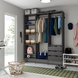 AURDAL Combinación de armario, gris oscuro, 74 3/4x15 3/4x87 "