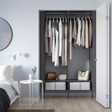 AURDAL Combinación de armario, gris oscuro, 49 1/4x15 3/4x87 "