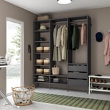 AURDAL Combinación de armario, gris oscuro, 74 3/4x15 3/4x87 "