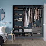 AURDAL Combinación de armario, gris oscuro, 74 3/4x15 3/4x87 "