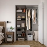 AURDAL Combinación de armario, marrón chapa de roble teñida/gris oscuro, 47-60x15 3/4x87 "