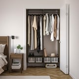 AURDAL Combinación de armario, marrón chapa de roble teñida/gris oscuro, 49 1/4x15 3/4x87 "