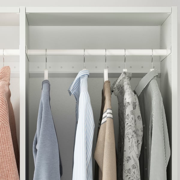 AURDAL Riel para ropa, blanco, 22 1/4 "