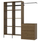 AURDAL / TONSTAD Muebles de dormitorio, juego de 2, marrón chapa de roble teñida/gris oscuro