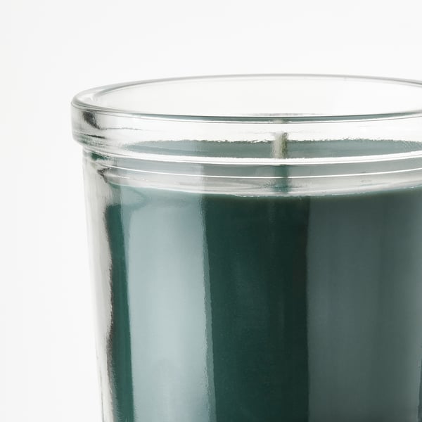 AVMÅLA Vela aromática recipiente de vidrio, Menta/verde oscuro, 20 hr