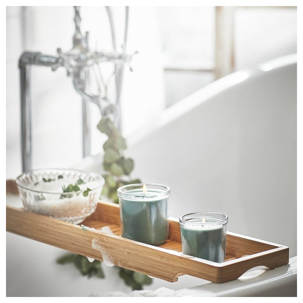 AVMÅLA Vela aromática recipiente de vidrio, Menta/verde oscuro, 20 hr