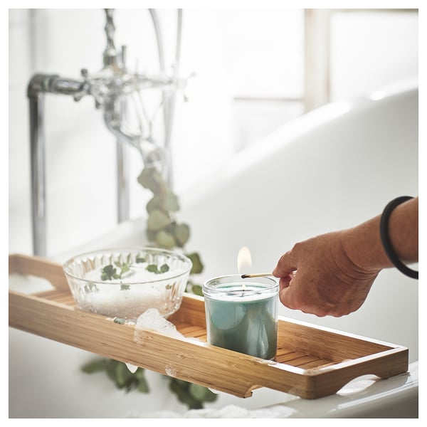 AVMÅLA Vela aromática recipiente de vidrio, Menta/verde oscuro, 40 hr