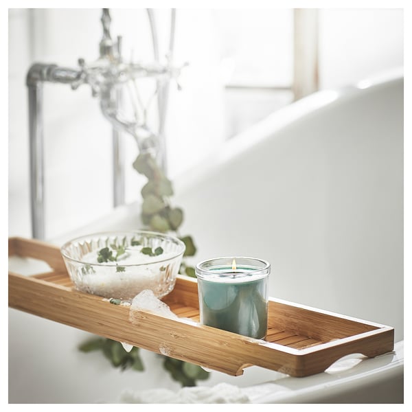 AVMÅLA Vela aromática recipiente de vidrio, Menta/verde oscuro, 40 hr