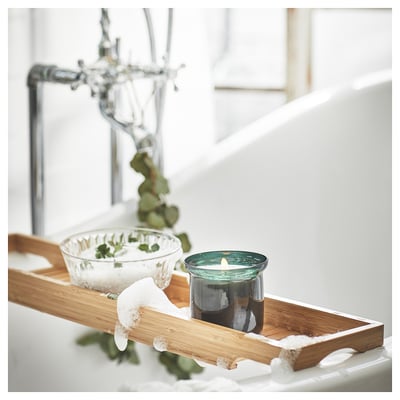 AVMÅLA Vela aromática recipiente de vidrio, Menta/verde oscuro, 50 hr