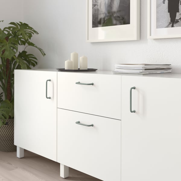 BAGGANÄS Tirador, gris-verde, 5 5/8 "