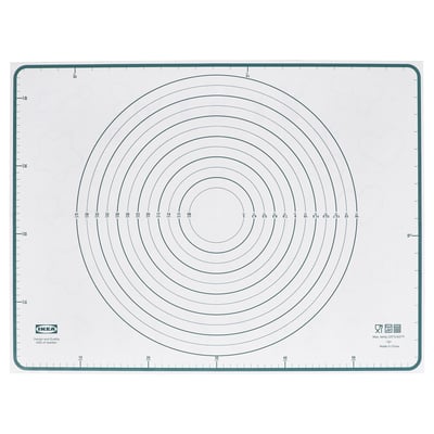 BAKTRADITION Tapete de horno, blanco/turquesa, 24x18 "