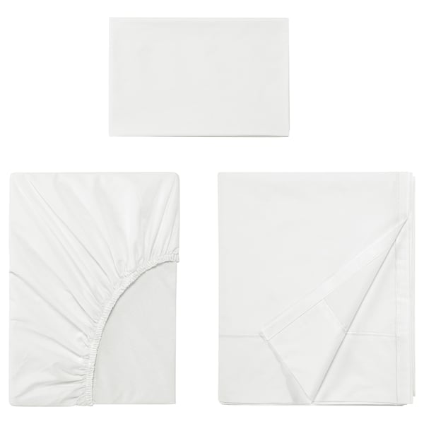 BALSAMPOPPEL Juego de sábanas, blanco, Tamaño twin