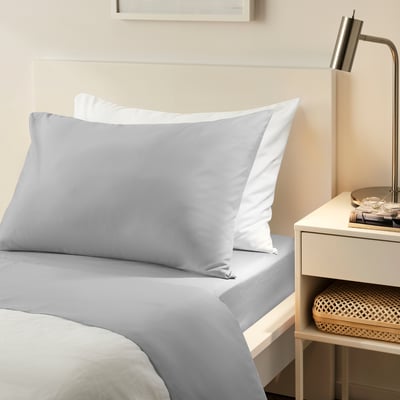BANDPALPMAL Juego de sábanas, gris claro, Tamaño twin