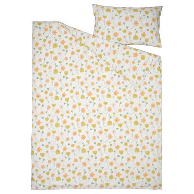 BARNDRÖM Funda nórdica+funda de almohada, multicolor/estampado floral, Tamaño twin