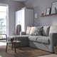 BÅRSLÖV Sofá cama+chaise longue, Tibbleby beige/gris