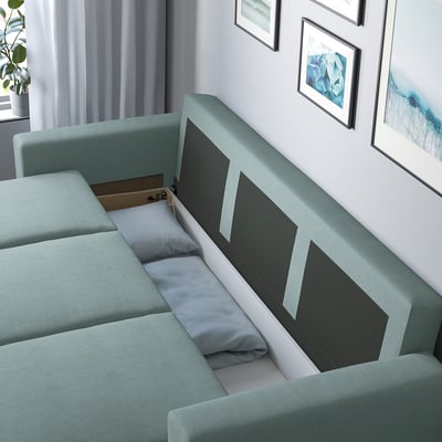 BÅRSLÖV Sofá cama, Tibbleby gris turquesa claro