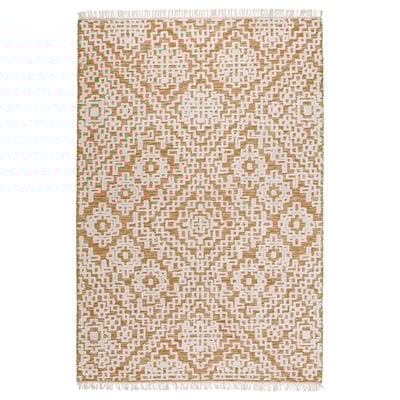 BEFODRAN Alfombra de pelo largo, amarillo/hecho a mano, 5 ' 3 "x7 ' 7 "