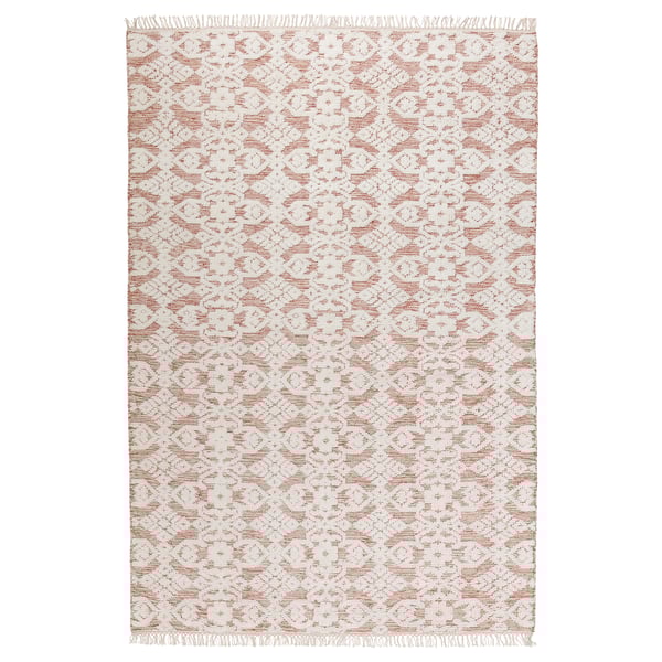 BEFODRAN Alfombra de pelo largo, rojo rosado/hecho a mano, 5 ' 3 "x7 ' 7 "
