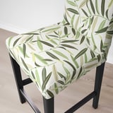 BERGMUND Taburete de bar con respaldo, negro/Fågelfors multicolor, 24 3/8 "
