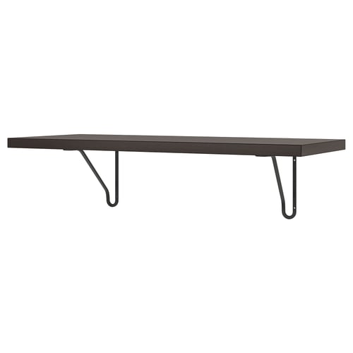 BERGSHULT / FÖRLÄGGARE Estante de pared, marrón-negro/negro, 31 1/2x11 3/4 "