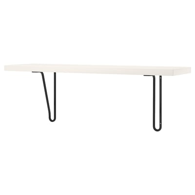 BERGSHULT / FÖRLÄGGARE Estante de pared, negro/blanco, 31 1/2x7 7/8 "