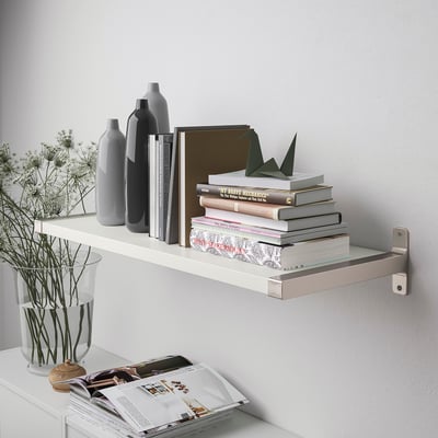 BERGSHULT / GRANHULT Estante de pared, blanco/niquelado, 31 1/2x11 3/4 "