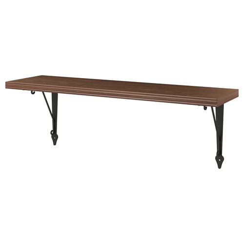 BERGSHULT / KROKSHULT Estante de pared, efecto de nogal/antracita, 31 1/2x7 7/8 "