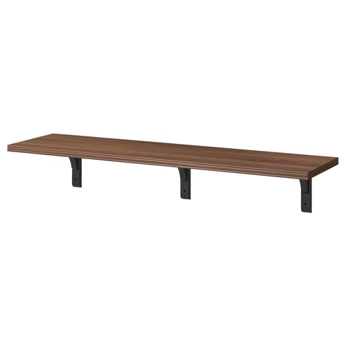 BERGSHULT / RAMSHULT Estante de pared, efecto de nogal/negro, 47 1/4x11 3/4 "