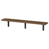 BERGSHULT / RAMSHULT Estante de pared, efecto de nogal/negro, 47 1/4x7 7/8 "