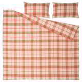 BESKSÖTEMAL Funda nórdica+funda(s) de almohada, marrón rojizo/a cuadros, Tamaño Full/Queen (Doble/Queen)