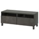 BESTÅ Banco para TV+cajones, gris oscuro/Kallviken/Stubbarp gris oscuro, 47 1/4x16 1/2x18 7/8 "
