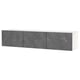 BESTÅ Banco para TV+puertas, blanco/Bergsviken negro, 70 7/8x16 1/2x15 "
