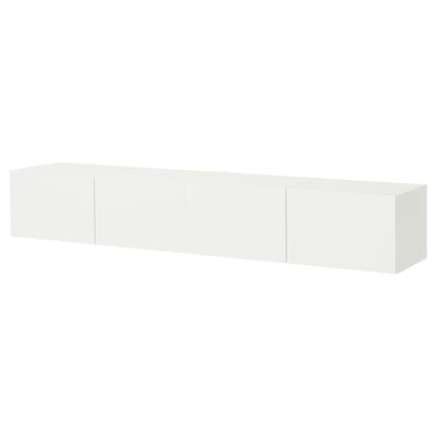 BESTÅ Banco para TV+puertas, blanco/Lappviken blanco, 94 1/2x16 1/2x15 "