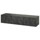 BESTÅ Banco para TV+puertas, gris oscuro/Bergsviken negro, 70 7/8x16 1/2x15 "