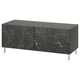 BESTÅ Banco para TV+puertas, gris oscuro/Bergsviken/Ösarp negro, 47 1/4x16 1/2x18 7/8 "