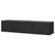 BESTÅ Banco TV+puertas, negro-marrón/Hanviken negro-marrón, 70 7/8x16 1/2x15 "