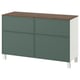 BESTÅ Comb almacenamiento+puertas/cajones, blanco/Krukmakare gris verdoso oscuro, 47 1/4x16 1/2x29 5/8 "