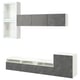 BESTÅ Comb almacenamiento TV/prta vidrio, blanco Glassvik/Bergsviken negro, 118 1/8x16 1/2x83 1/8 "