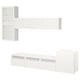 BESTÅ Comb almacenamiento TV/prta vidrio, blanco/Lappviken vidrio transparente blanco, 118 1/8x16 1/2x83 1/8 "