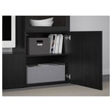 BESTÅ Comb almacenamiento TV/prta vidrio, negro-marrón/Lappviken vidrio transparente negro-marrón, 94 1/2x16 1/2x50 3/4 "