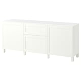 BESTÅ Combinación almacenamiento+cajones, blanco/Pipmakare blanco, 70 7/8x16 1/2x29 5/8 "