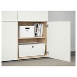 BESTÅ Combinación almacenamiento+puertas, efecto de roble teñido en blanco/Lappviken blanco, 47 1/4x16 1/2x76 "