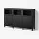 BESTÅ Combinación almacenamiento+puertas, negro-marrón Lappviken/Sindvik vidrio transparente negro-marrón, 70 7/8x16 1/2x44 1/8 "