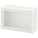 BESTÅ Estantería con puerta de vidrio, blanco Glassvik/blanco/verde claro vidrio esmerilado, 23 5/8x8 5/8x15 "