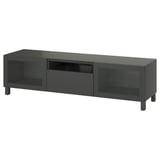 BESTÅ Mueble para TV, gris oscuro/Lappviken/Stubbarp gris oscuro, 70 7/8x16 1/2x18 7/8 "
