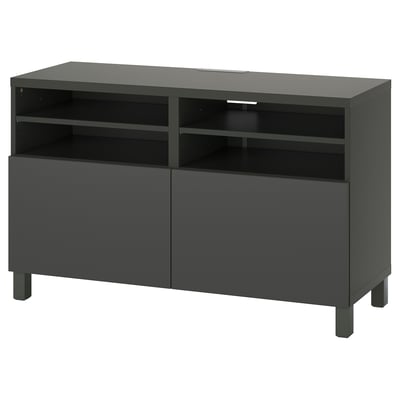 BESTÅ Mueble para TV+puertas, gris oscuro/Lappviken/Stubbarp gris oscuro, 47 1/4x16 1/2x29 1/8 "