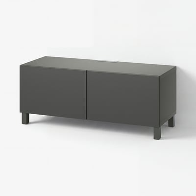 BESTÅ Mueble para TV+puertas, gris oscuro/Lappviken/Stubbarp gris oscuro, 47 1/4x16 1/2x18 7/8 "