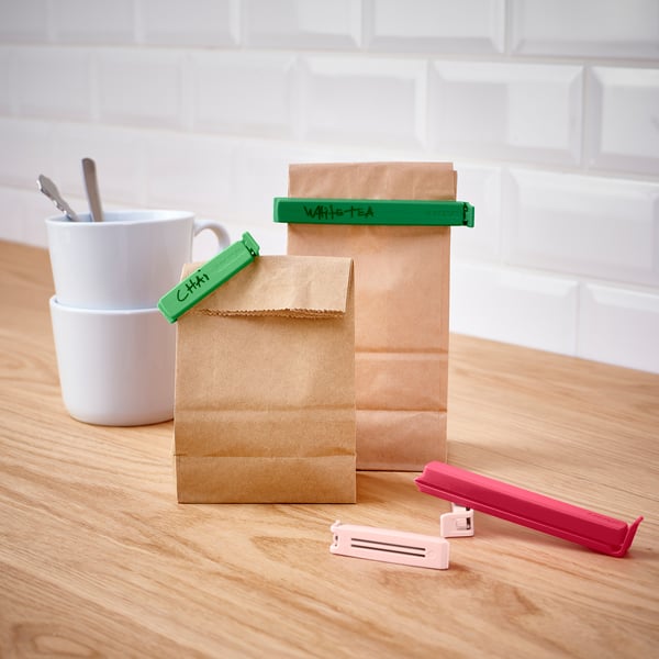 BEVARA Pinza para bolsas, juego de 26, colores variados