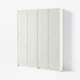 BILLY / HÖGBO Comb librero+puertas de vidrio, blanco, 63x79 1/2 "